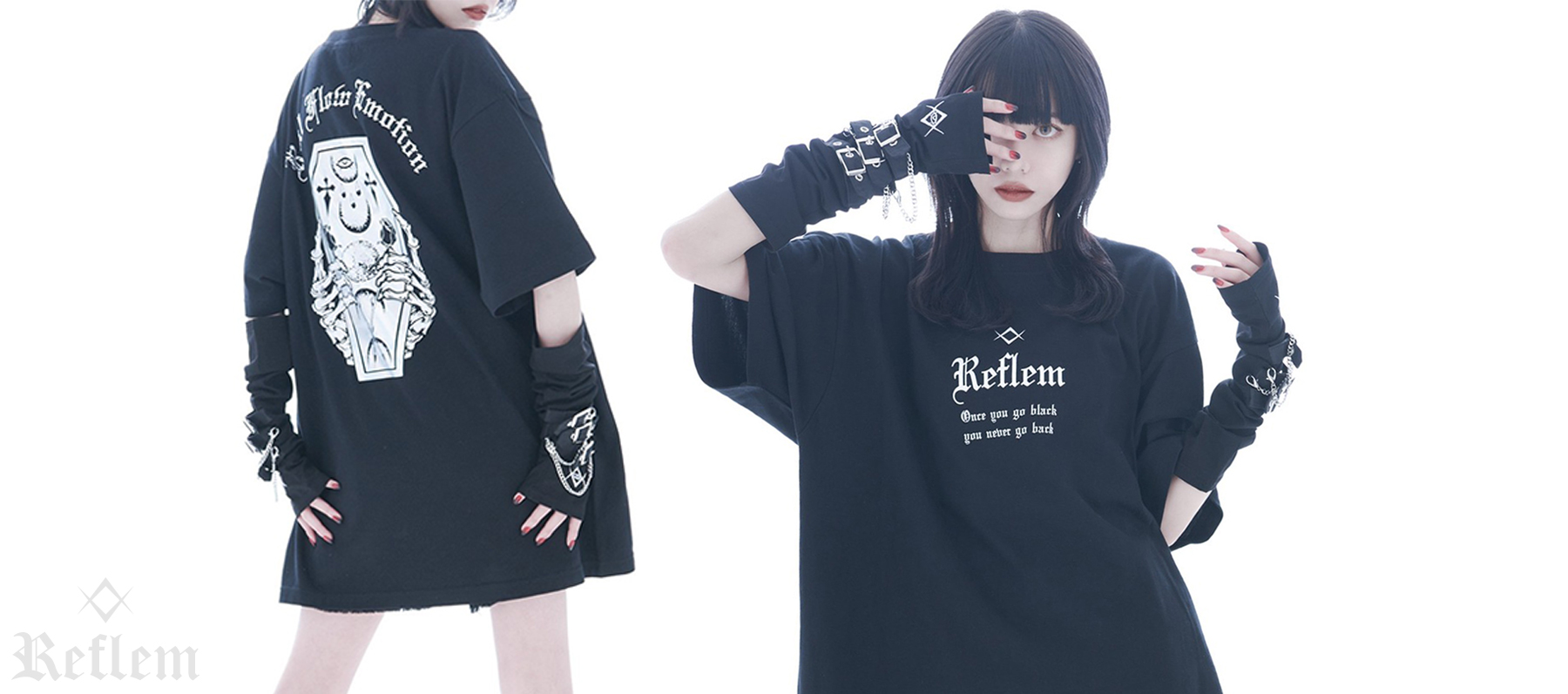 REFLEM【レフレム】オーロラ箔プリントTシャツ/全3色