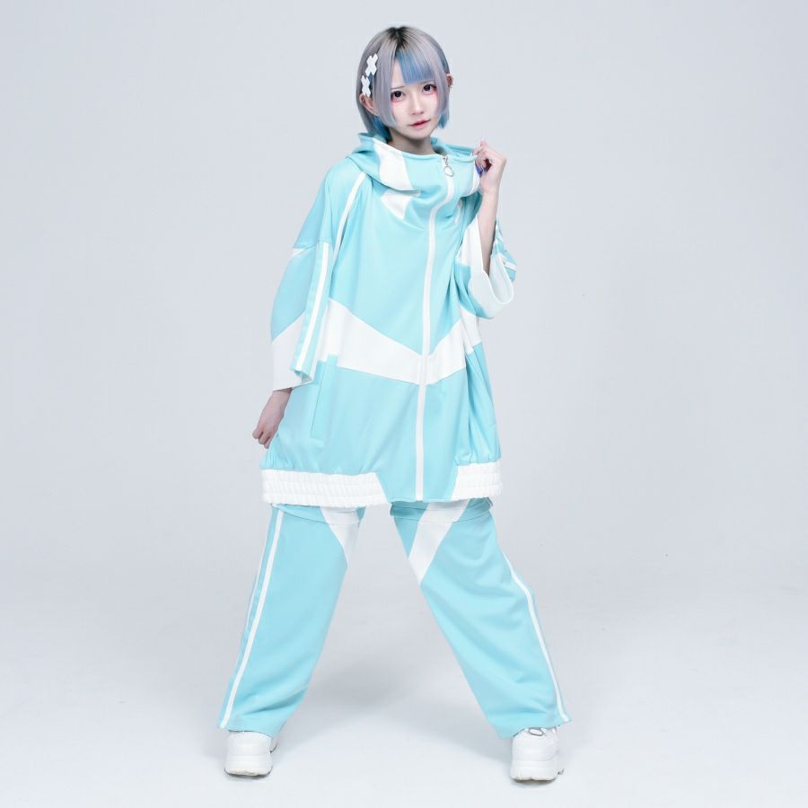 REFLEM【レフレム】BIG切り替えジャージハーフパンツ パープル もぎ 