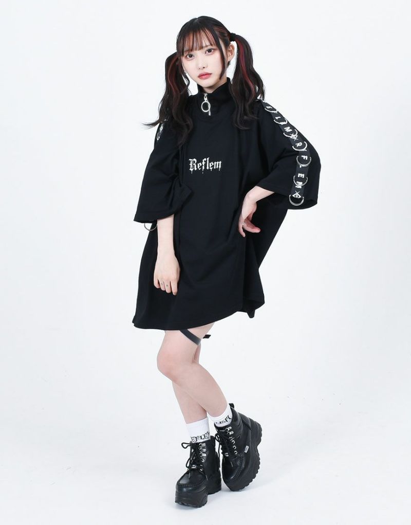 REFLEM【レフレム】フェイクレイヤードDリングハイネックTシャツ/全2色