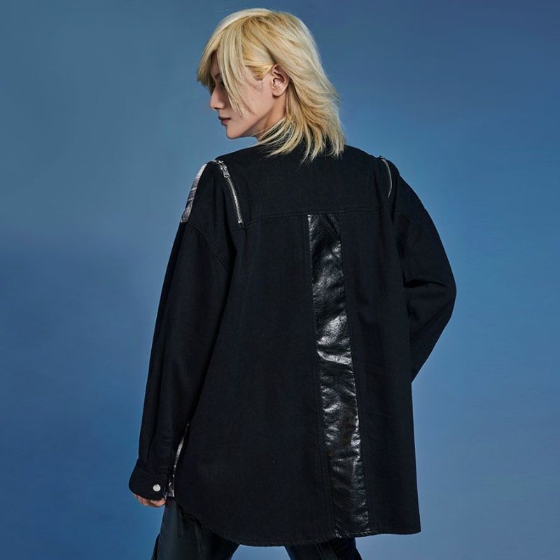 CIVARIZE【シヴァーライズ】切り替えドッキングデニムシャツジャケット CIVARIZE【シヴァーライズ】切り替えドッキングデニムシャツ
