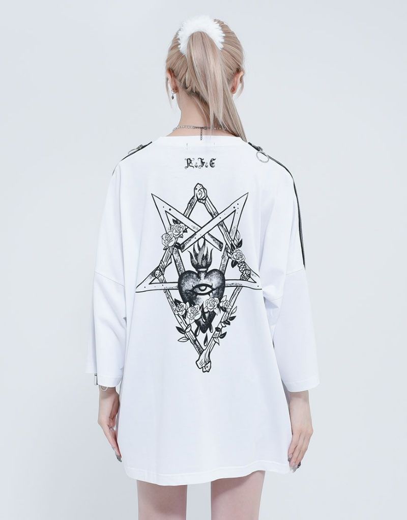 REFLEM【レフレム】ショルダーZIPデザインTシャツ/全2色
