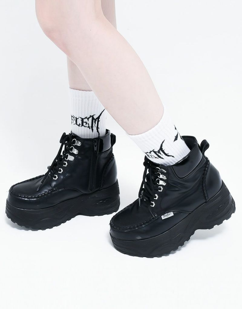 REFLEM「レフレム」プラットフォームジューズ ブラック23cm REFLEM/レフレムプラットフォームシューズ】 23cm