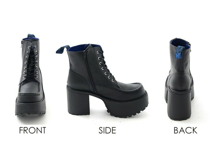 YOSUKE【ヨースケ】メンズ厚底編み上げブーツ/全1色