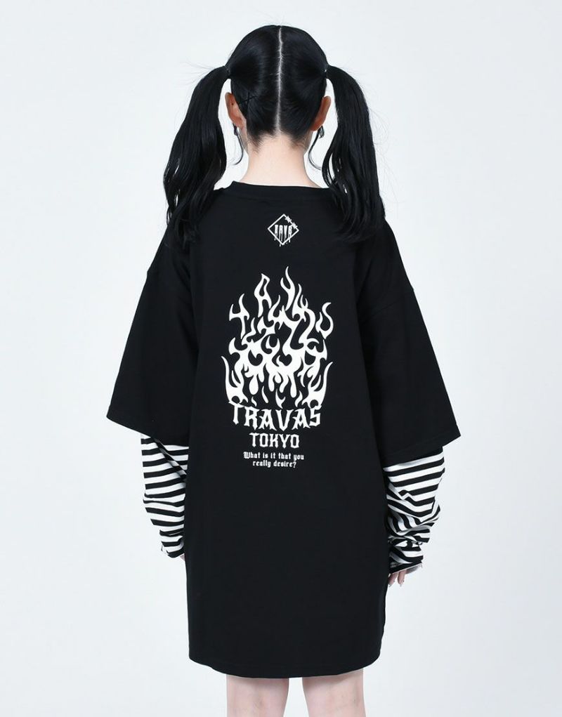 TRAVAS TOKYO【トラバストーキョー】ボーダーレイヤードクマロンT/全3色