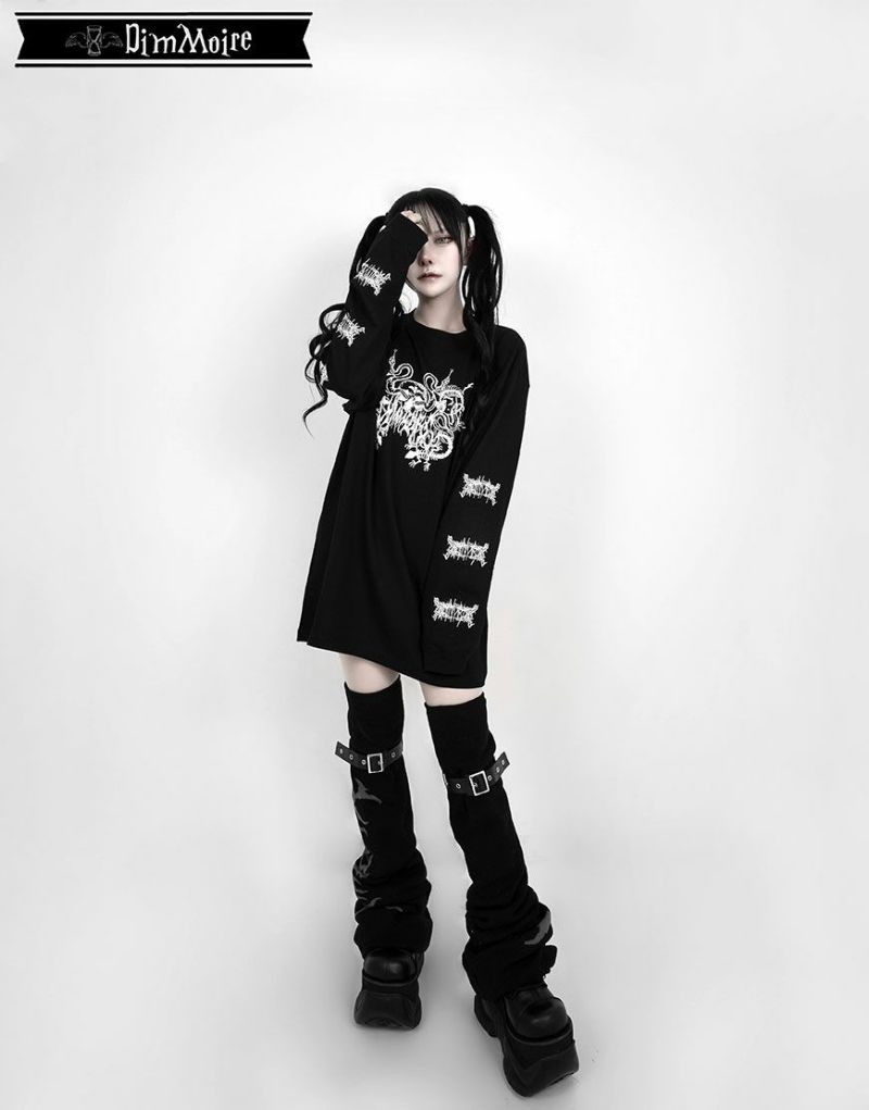 DimMoire ディムモアール Skull ダメージ Tシャツ レフレム