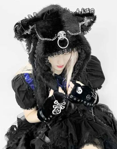 NOVESSEL【ノベセル】ファー猫耳フード帽/全1色