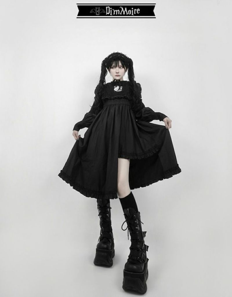 日本格安 Gothicアシメワンピース【Black&White】Dimmoire - ワンピース