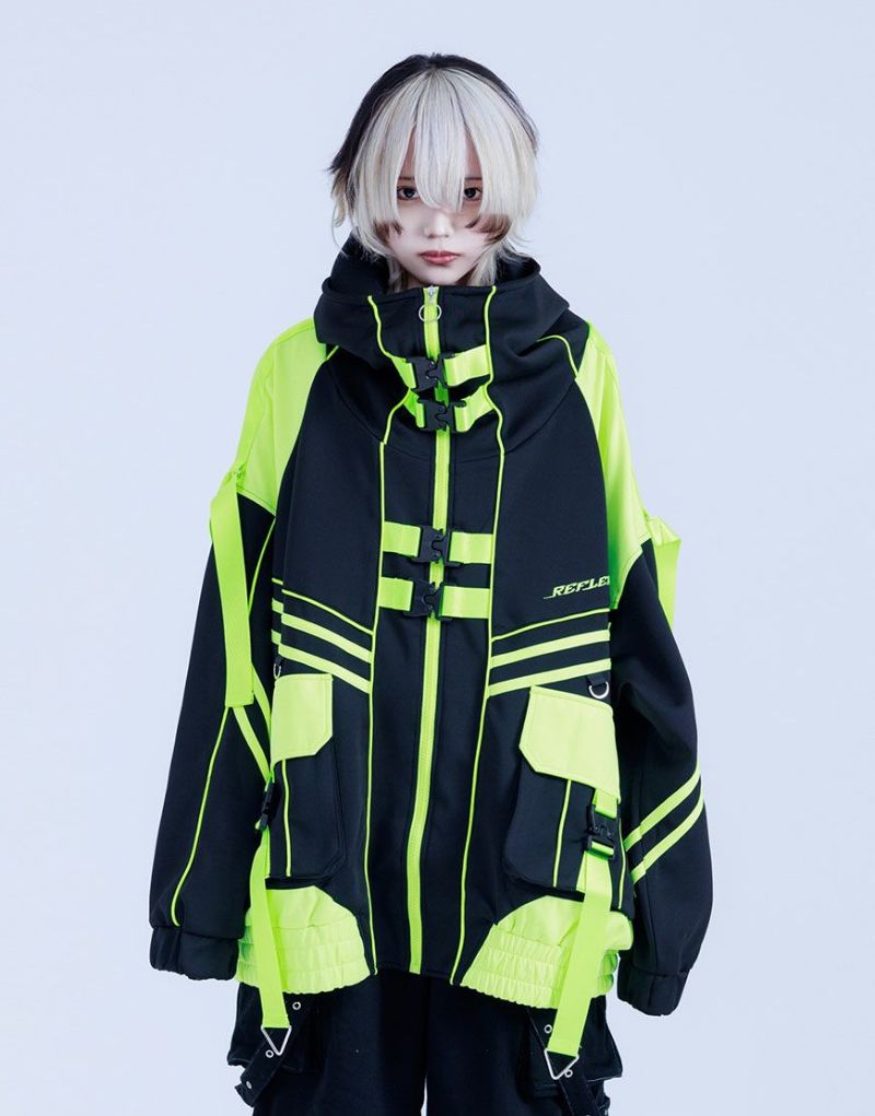 REFLEM【レフレム】サイバー切替ボリュームネックジャージパーカー/全3色