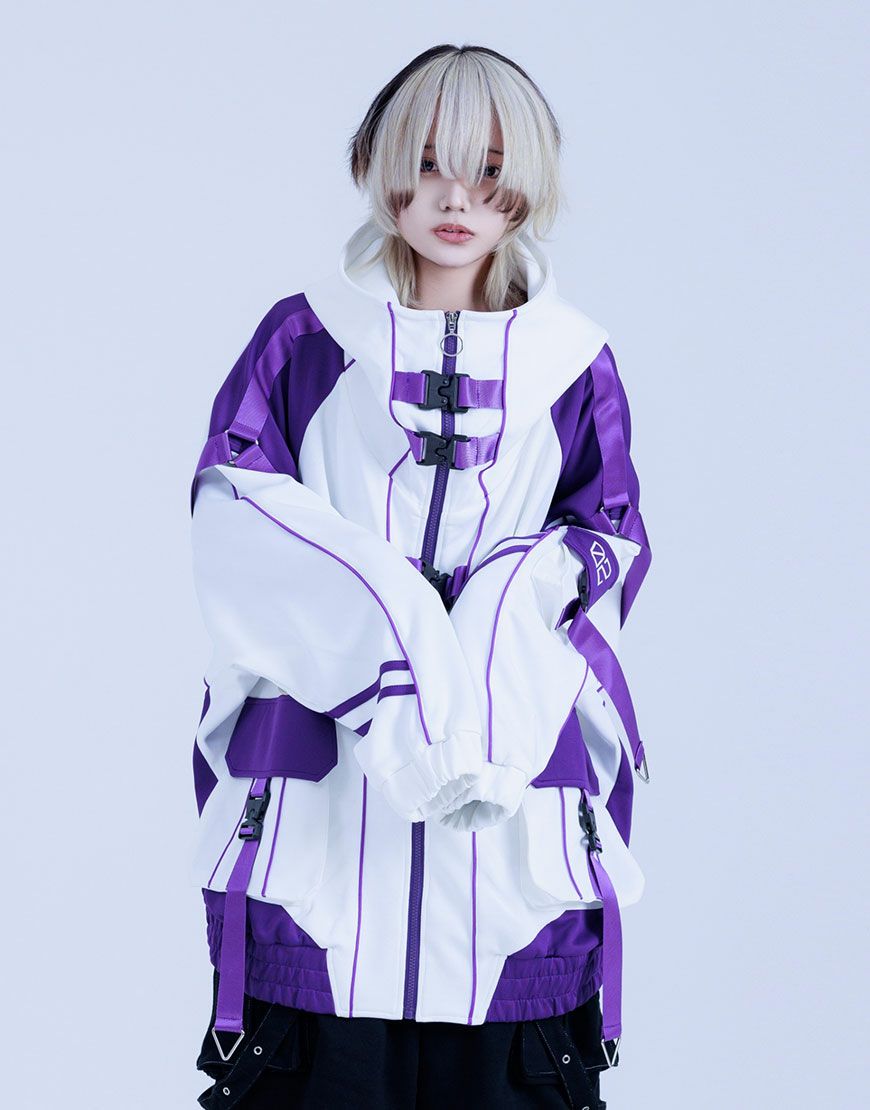 REFLEM【レフレム】サイバー切替ボリュームネックジャージパーカー/全3色 