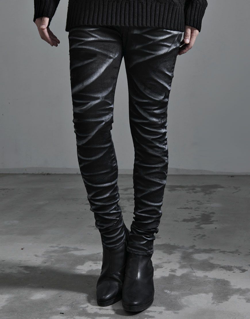 CIVARIZE【シヴァーライズ】パールバインダー立体加工スキニーデニム 