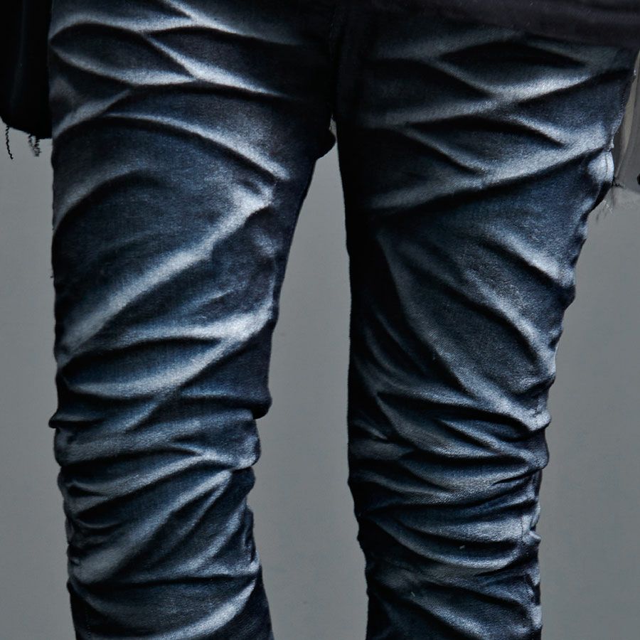 CIVARIZE【シヴァーライズ】パールバインダー立体加工スキニーデニム 