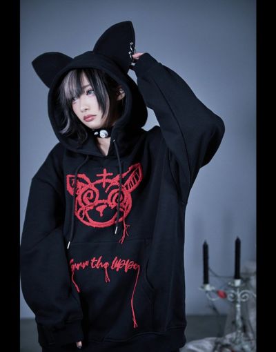 大特価 Grrr the Lipper 不審者パーカー 黒 トップス - www.powertee.com