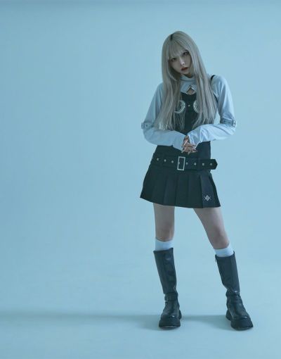 REFLEM【レフレム】ベルト付きレッグカバー付きスカート/全2色