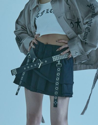 REFLEM【レフレム】ベルト付きフリルスカート/全2色
