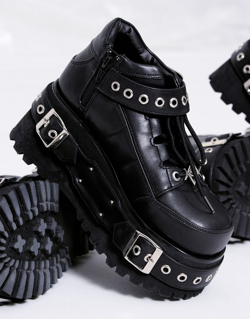 REFLEM【レフレム】ボンテージデザインプラットフォームシューズ/全1色 