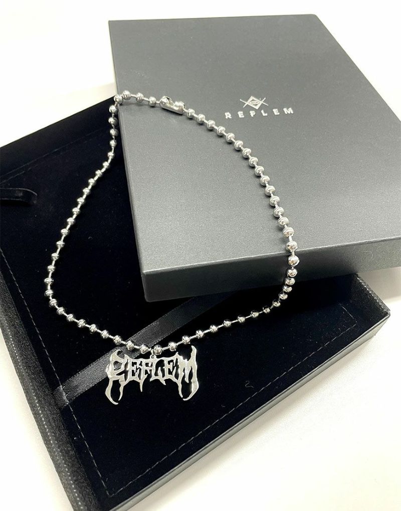 レフレム　ネックレス　数量限定品 REFLEM/レフレム』ロゴメダルボールチェーンネックレス
