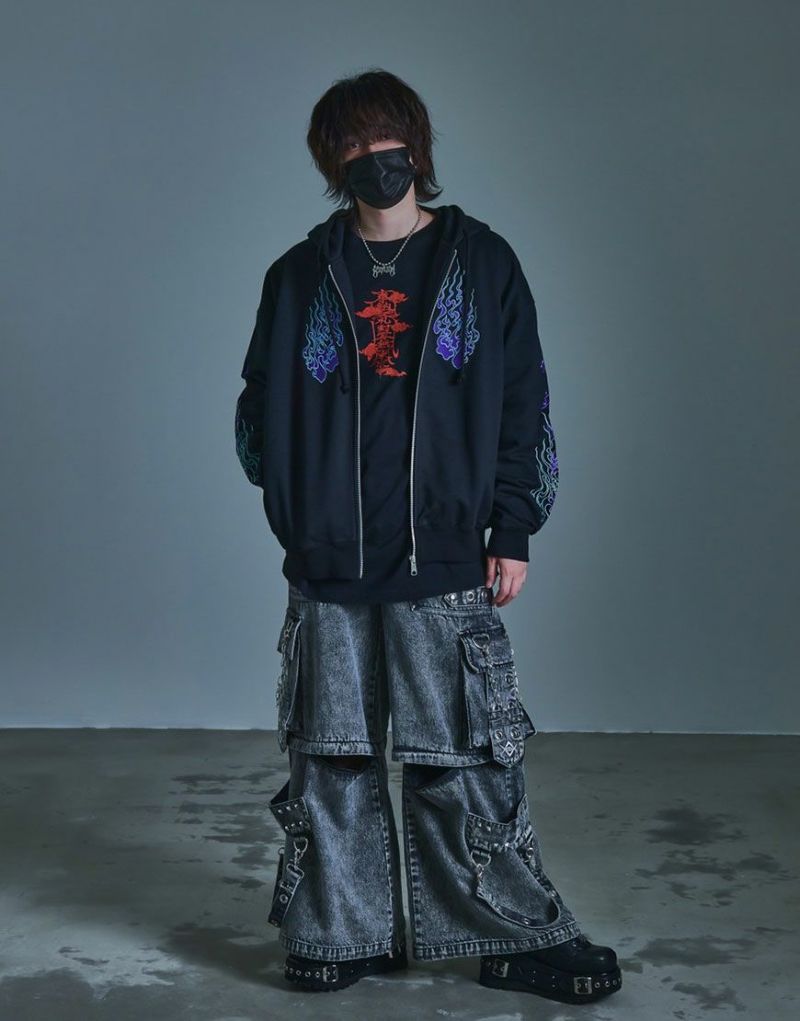 m*k様 レフレム　パーカー REFLEM パーカー 「REFLEM/レフレム」アニマルクロス刺繍ZIP