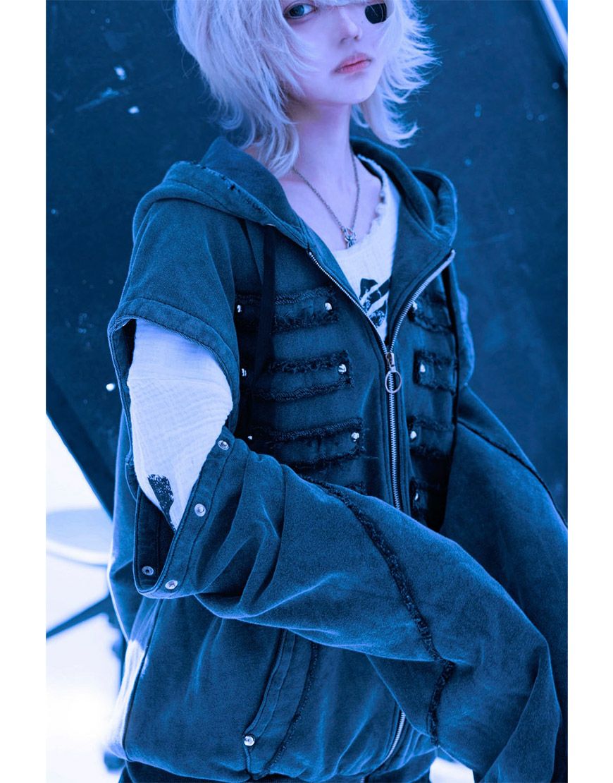 Gamchu【ガムチュ】我儘に分解分離パッチフーディー/全2色 