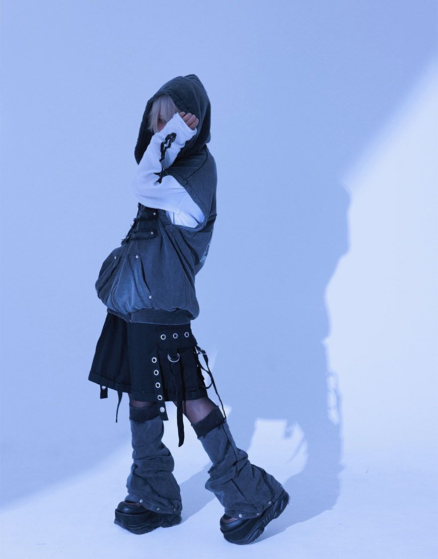 Gamchu【ガムチュ】我儘に分解分離パッチフーディー/全2色 