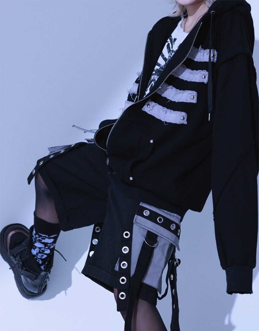 Gamchu【ガムチュ】我儘に分解分離パッチフーディー/全2色 