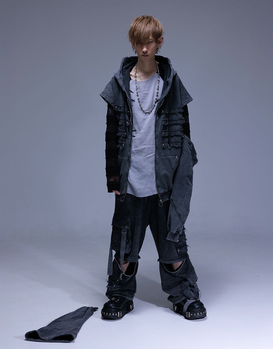 Gamchu【ガムチュ】我儘に分解分離パッチフーディー/全2色 