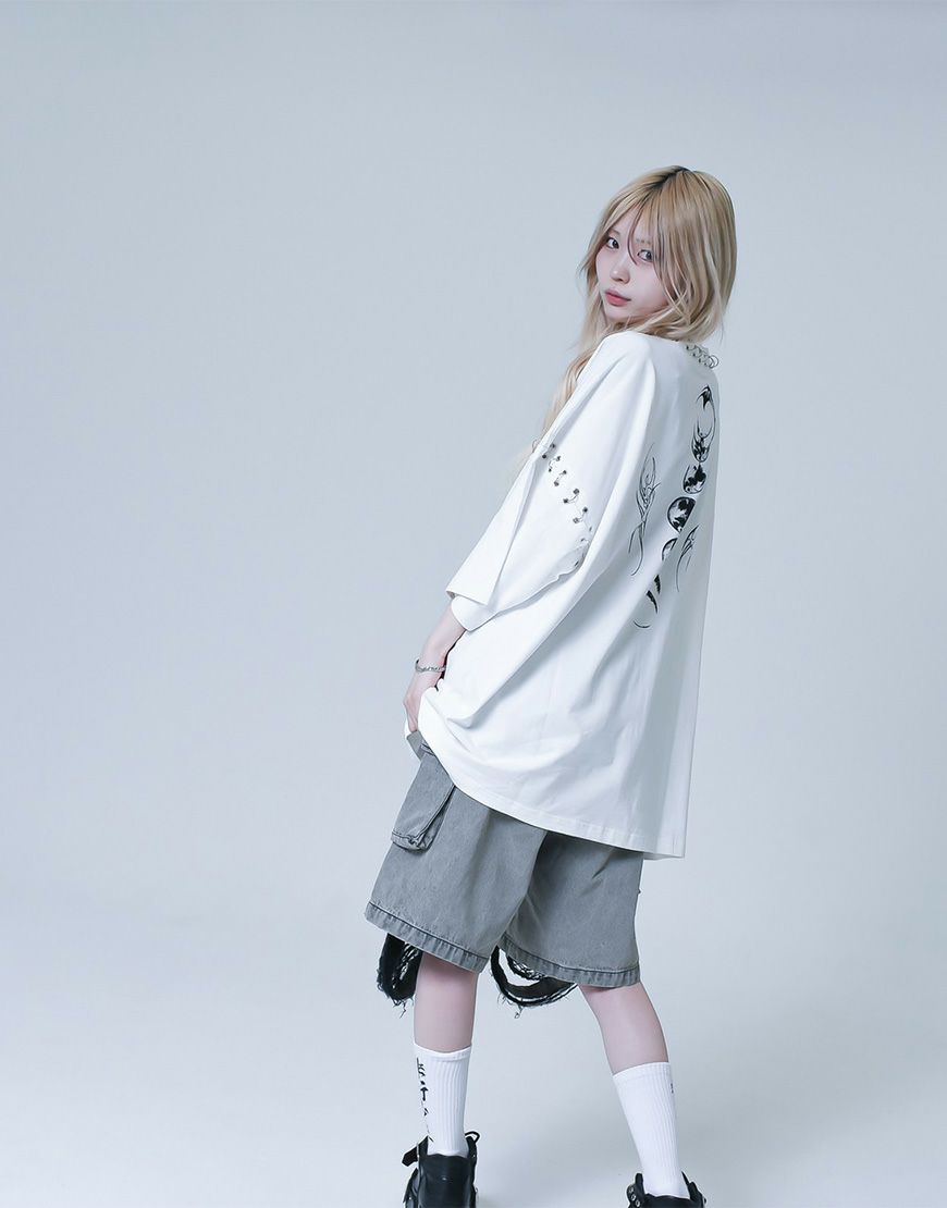 REFLEM【レフレム】ピアスリング朔望半袖Tシャツ/全2色