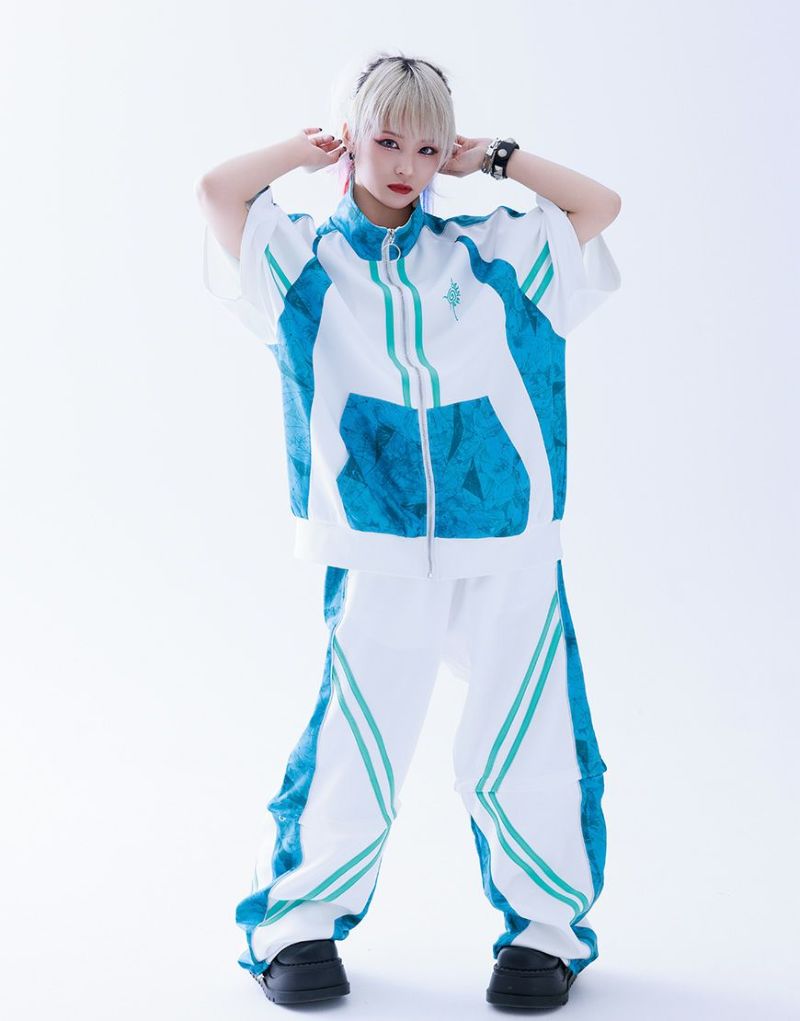 AdaNous　ジャージ　フリーサイズ　アダナス AdaNous【アダナス】半袖切替トラックジャージTOP/全2色
