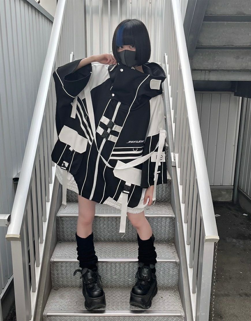 REFLEM レフレム サイバー ベルト ジャージ パーカー ブラック 