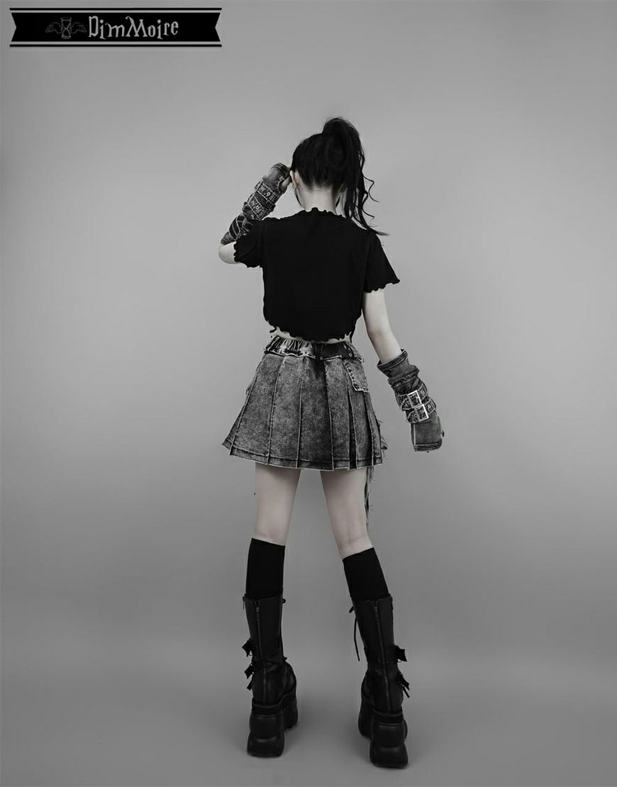 DimMoire ディムモアール デニムラップミニスカート グレー REFLEM