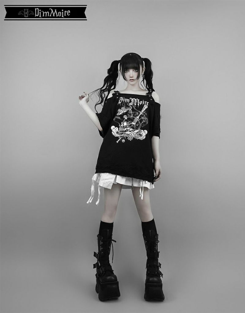 も*も様 Dimmoire Dig in SkullオフショルT ブランドタグ付 DimMoire】Dig in SkullオフショルT