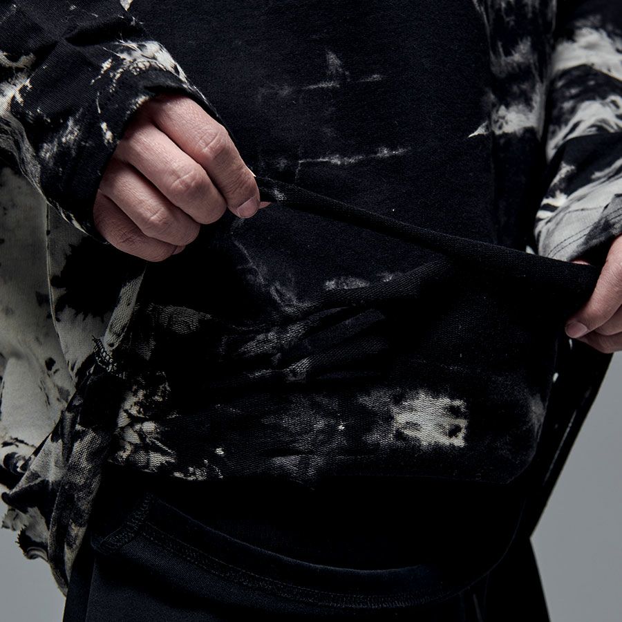 Bernings Sho【バーニングショー】クラッシュ加工タイダイ染めミニ裏毛