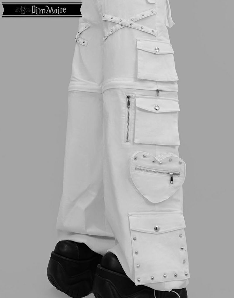 DimMoire【ディムモアール】スタッズカーゴパンツ/White DimMoire【ディムモアール】カーゴフレアパンツ/White