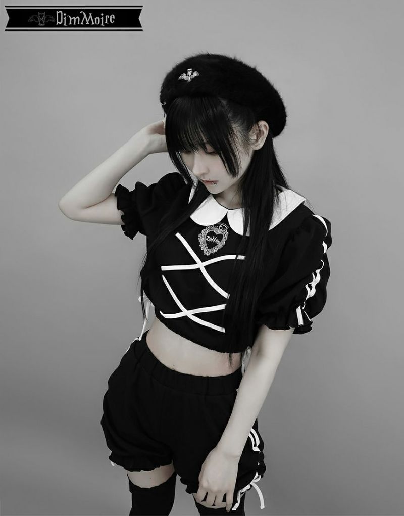DimMoire ベロア ジャージ 広がっ トップス パンツセットアップ 【White】