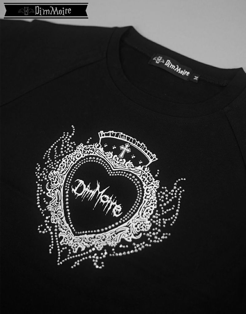 【完売品】ラインストーンHeartCoreミニT/Black dimmoire DimMoire【ディムモアール】ラインストーンHeartCoreミニT/Black