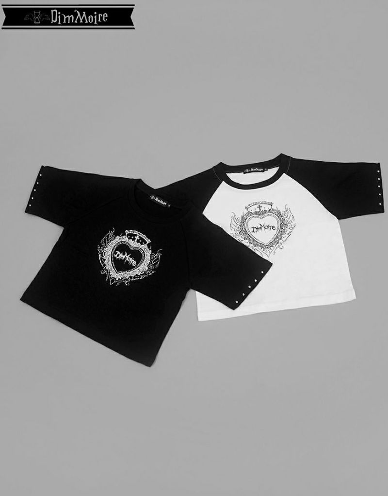 【完売品】ラインストーンHeartCoreミニT/Black dimmoire DimMoire【ディムモアール】ラインストーンHeartCoreミニT/Black