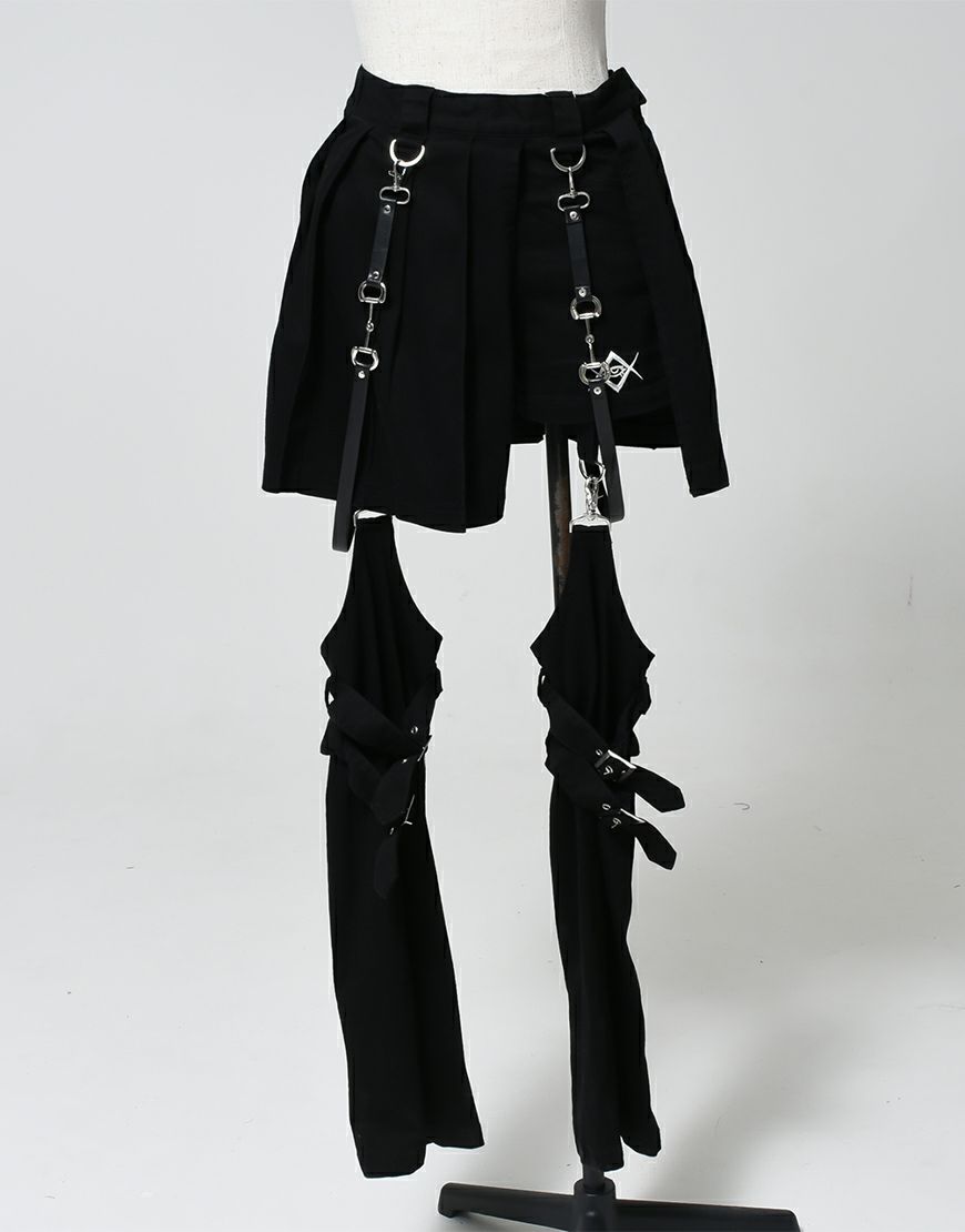 REFLEM【レフレム】レッグカバー付きレイヤードデニムショートパンツ/全2色