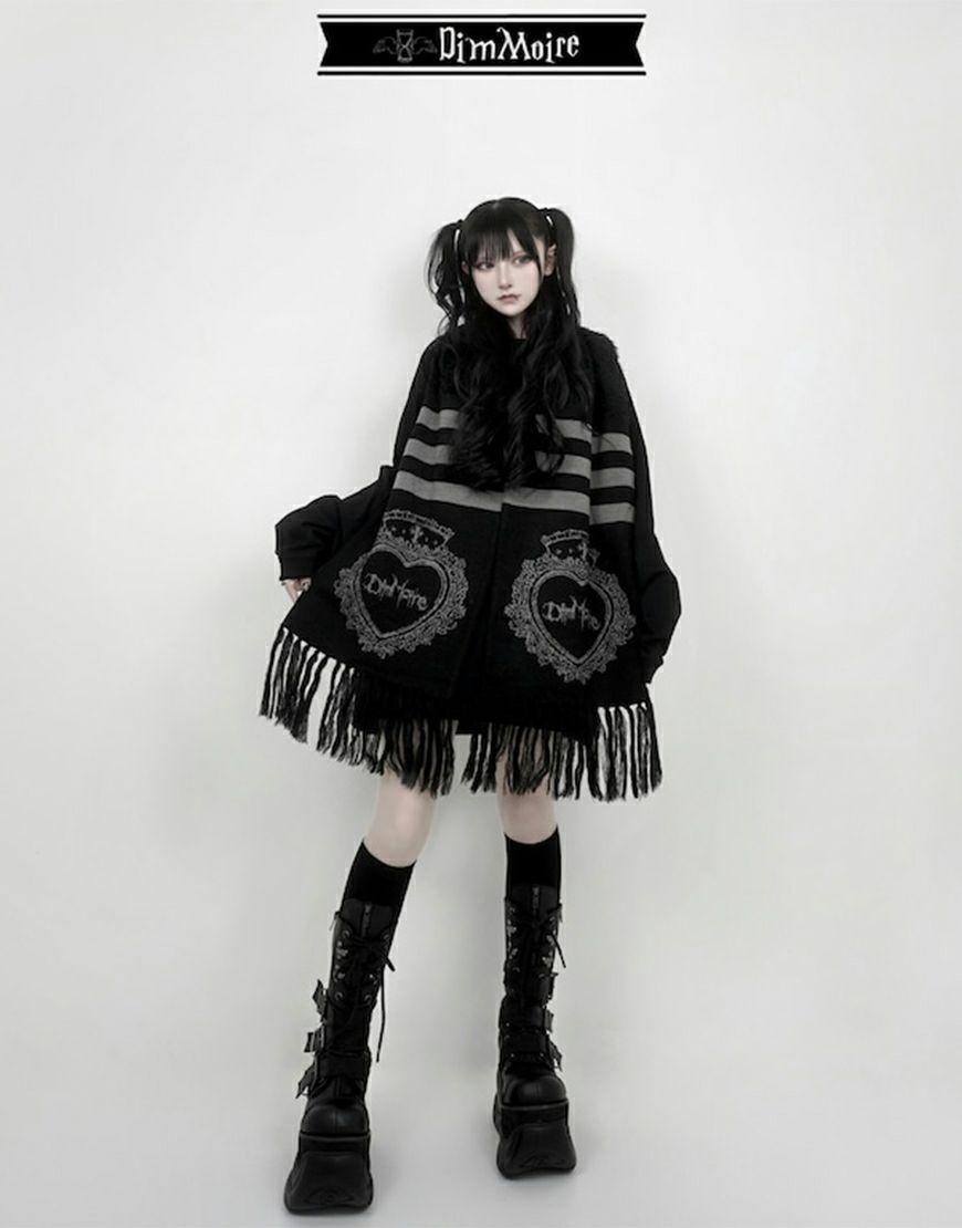 DimMoire【ディムモアール】HeartCoreマフラー/Black×Gray