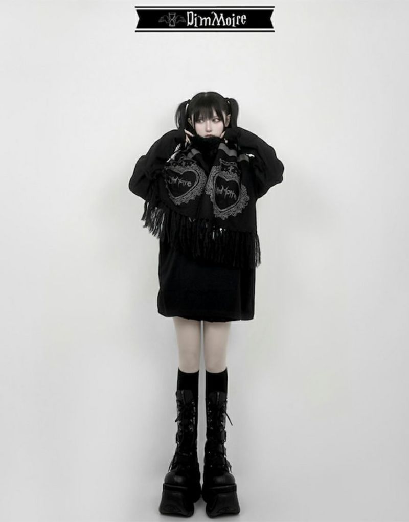 ディムモアール】HeartCoreマフラー Black×Gray