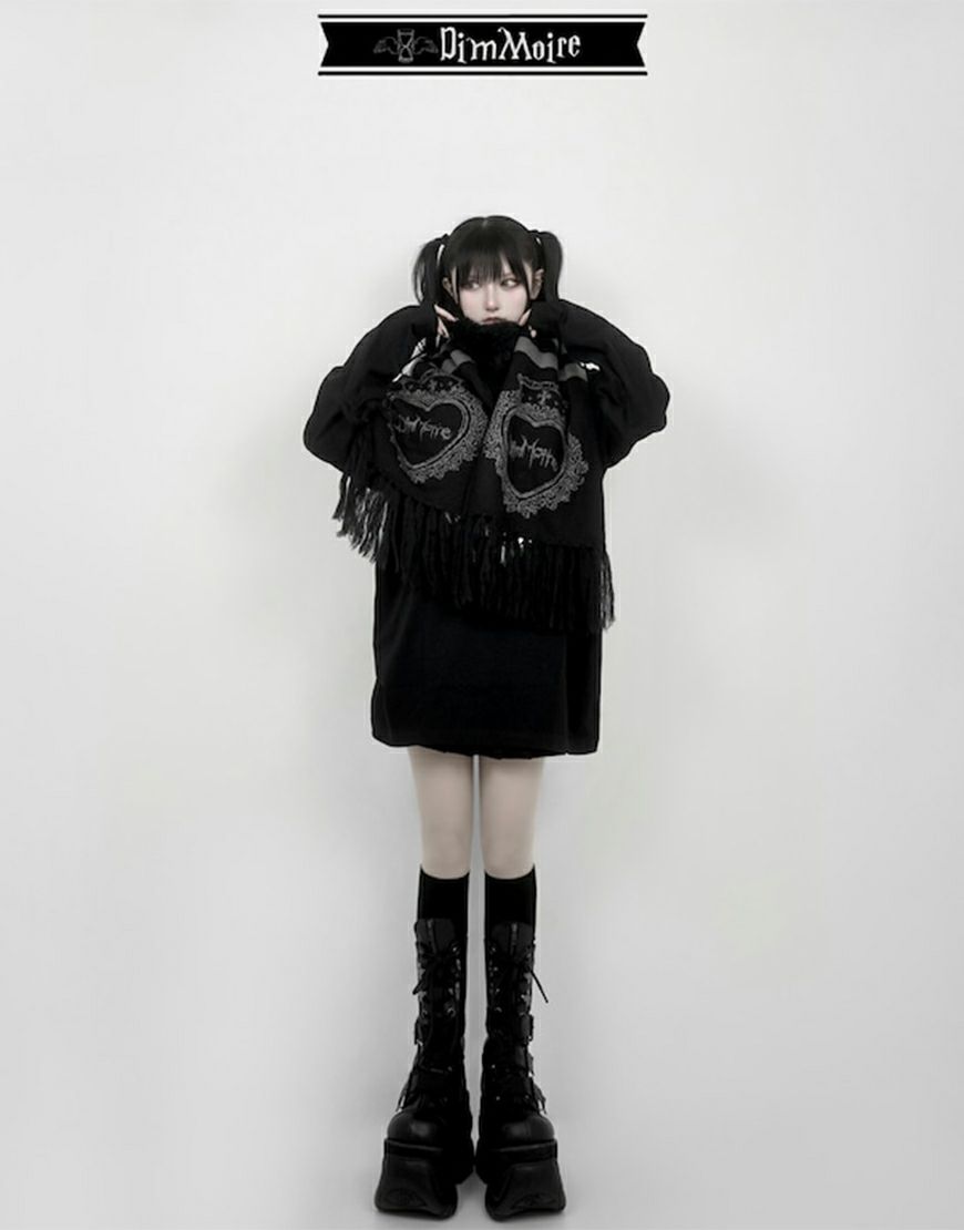 DimMoire【ディムモアール】HeartCoreマフラー/Black×Gray