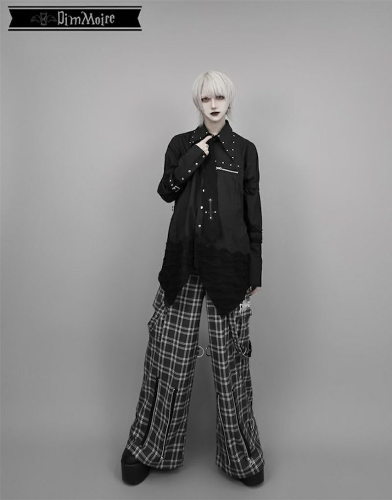 Dimmoire punkボンテージパンツ ブラック スタッズボンテージパンツ【White】 | DimMoire