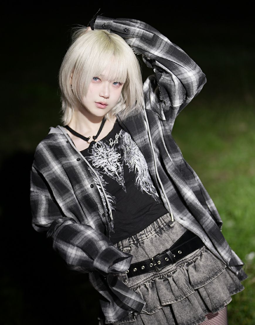 Dimmoire PUNKフリルミニスカート チェック 