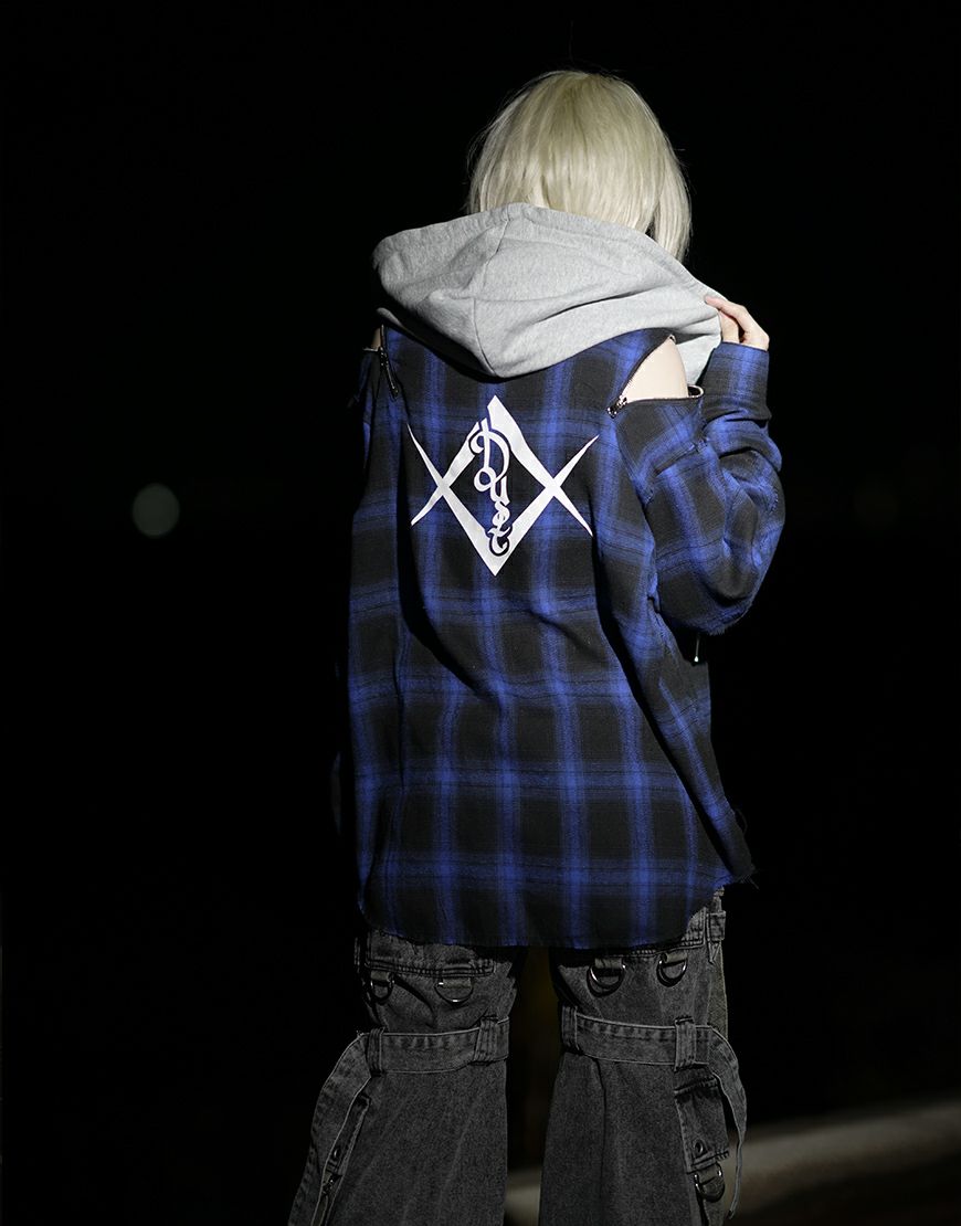 REFLEM【レフレム】REFLEM×Dust Devil フード付きチェックシャツ/全2色