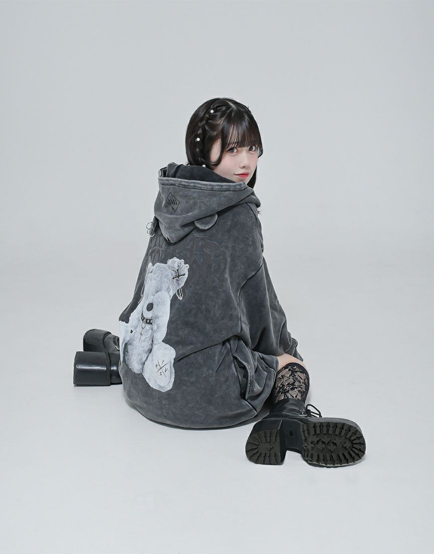 TRAVAS TOKYO【トラバストーキョー】クマ耳プリントジップアップ  