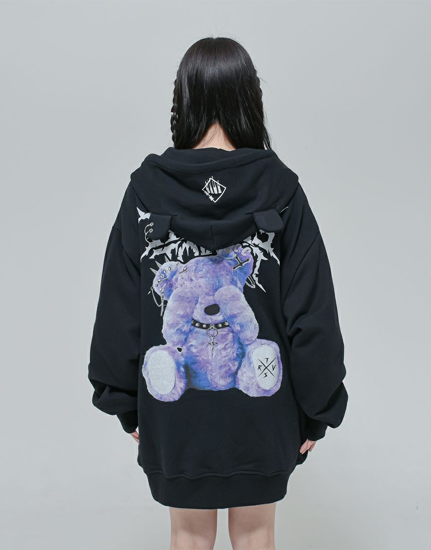 TRAVAS TOKYO【トラバストーキョー】クマ耳プリントジップアップ 
