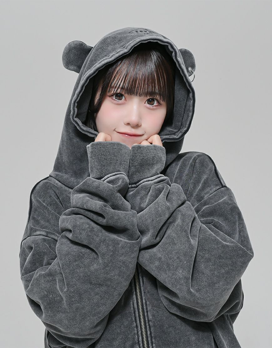 TRAVAS TOKYO【トラバストーキョー】クマ耳プリントジップアップ 