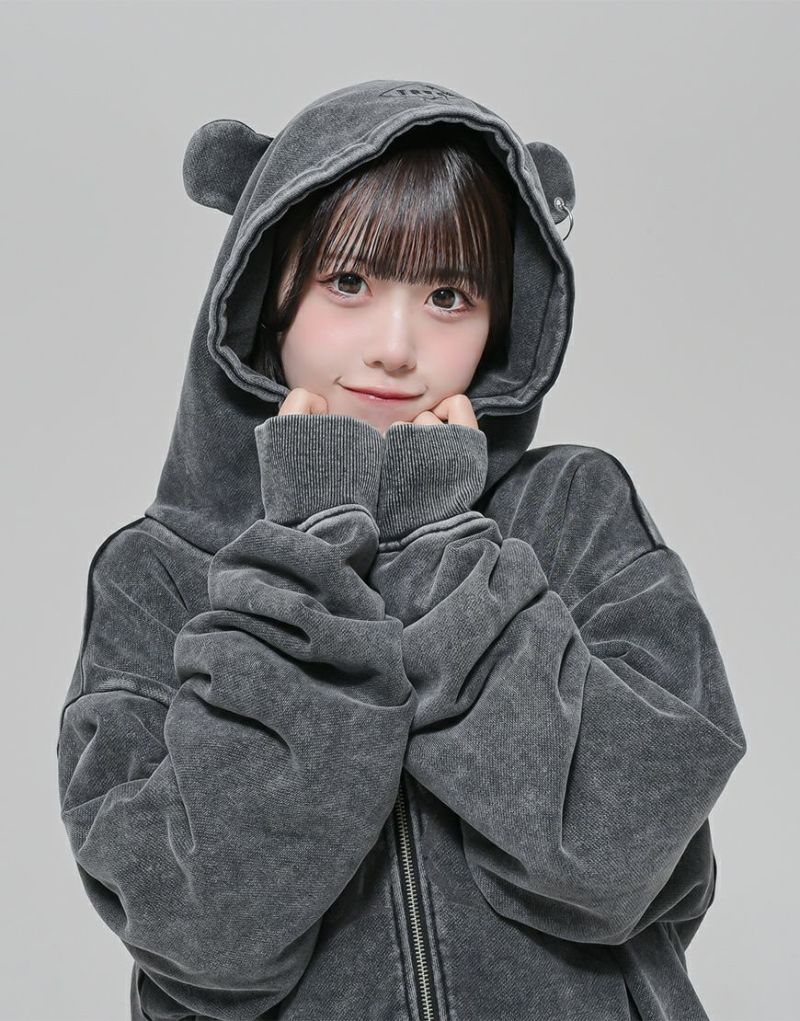 TRAVAS TOKYO【トラバストーキョー】クマ耳プリントジップアップ 