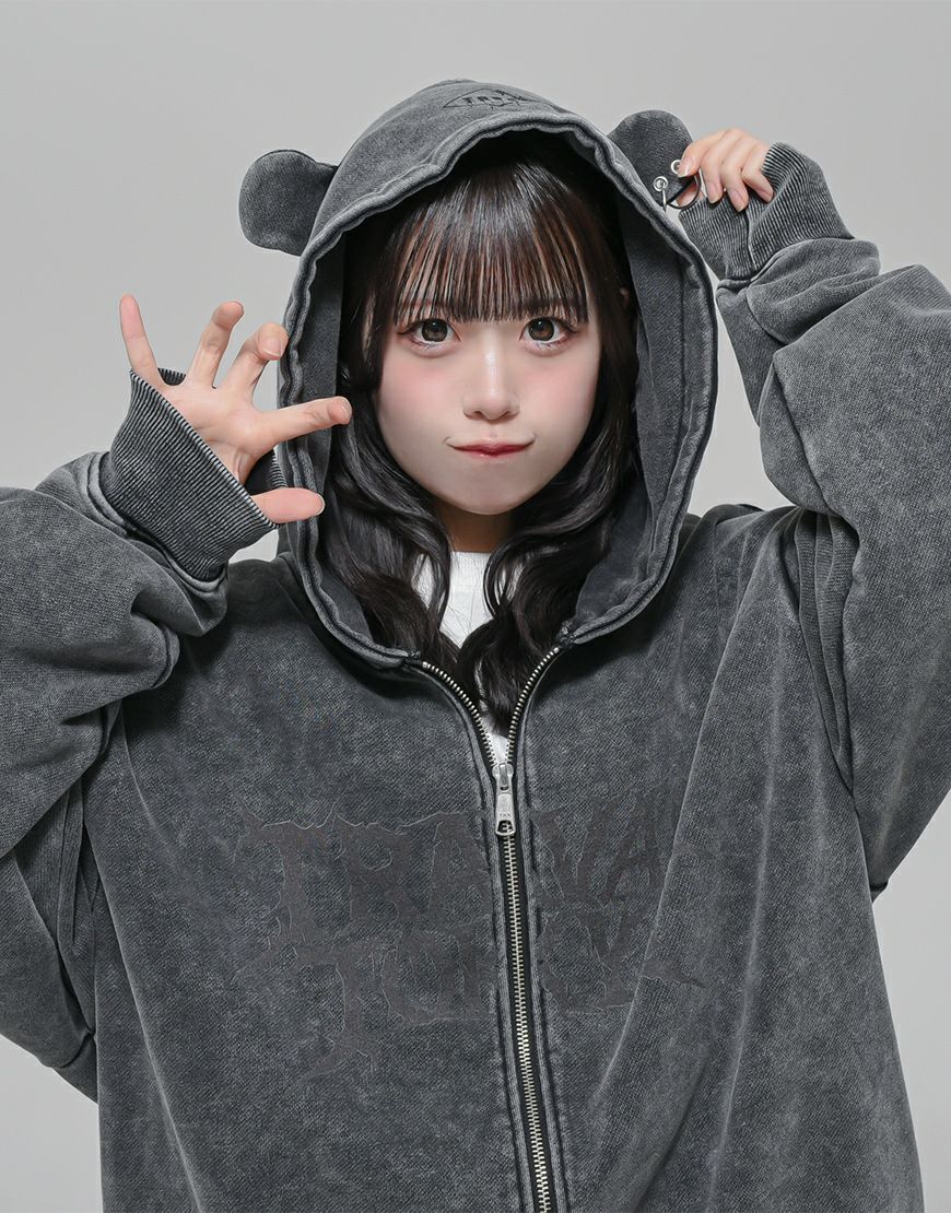 TRAVAS TOKYO【トラバストーキョー】クマ耳プリントジップアップ  