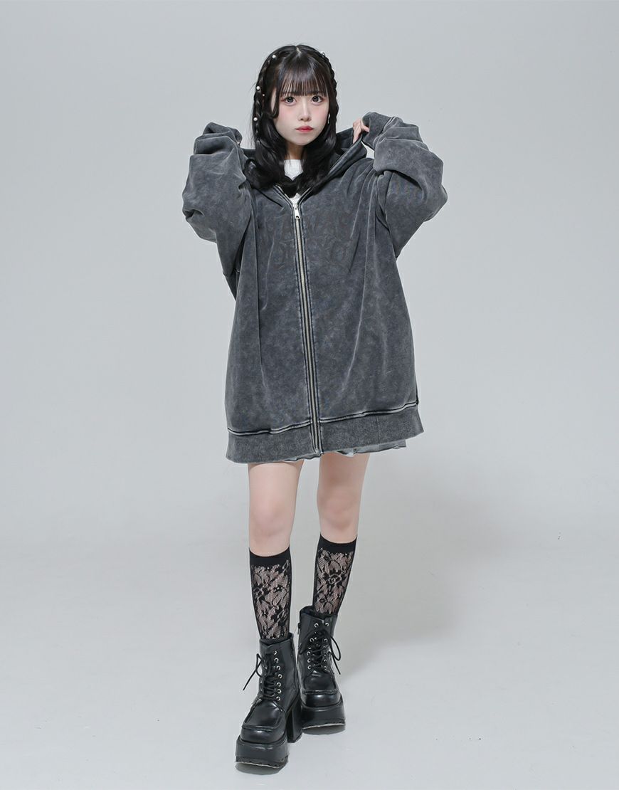 TRAVAS TOKYO【トラバストーキョー】クマ耳プリントジップアップ 