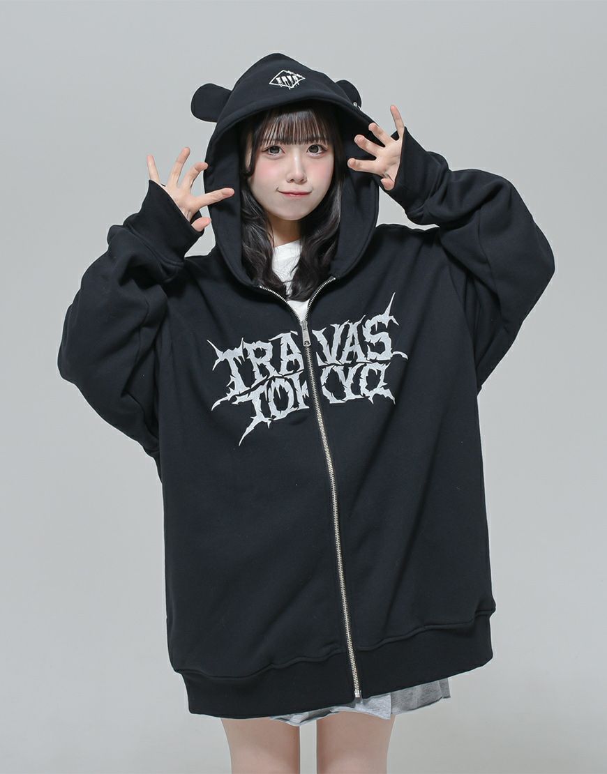TRAVAS TOKYO【トラバストーキョー】クマ耳プリントジップアップ  