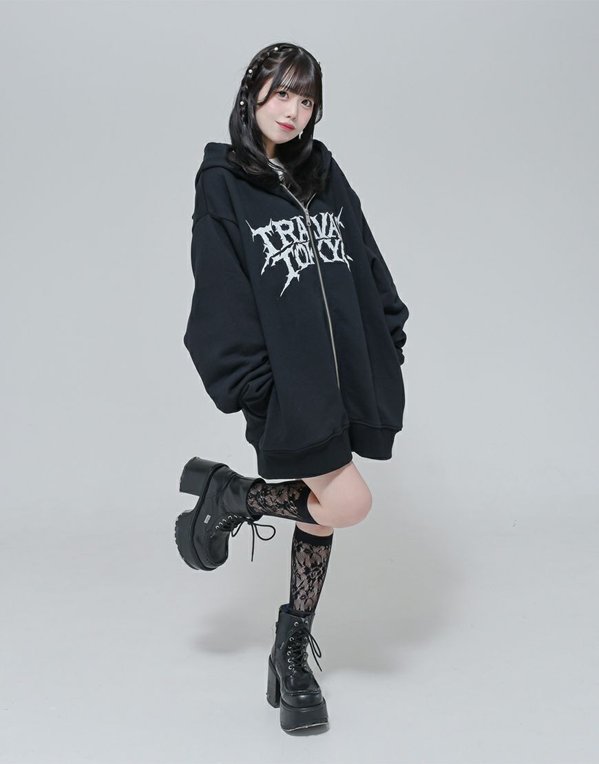 TRAVAS TOKYO【トラバストーキョー】クマ耳プリントジップアップ 